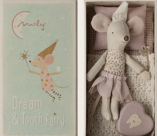 Tooth fairy mouse, Little sister in matchbox - FADA DOS DENTES ROSA