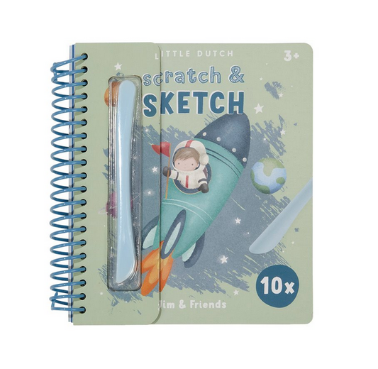 Livro scratch & sketch Jim & Friends