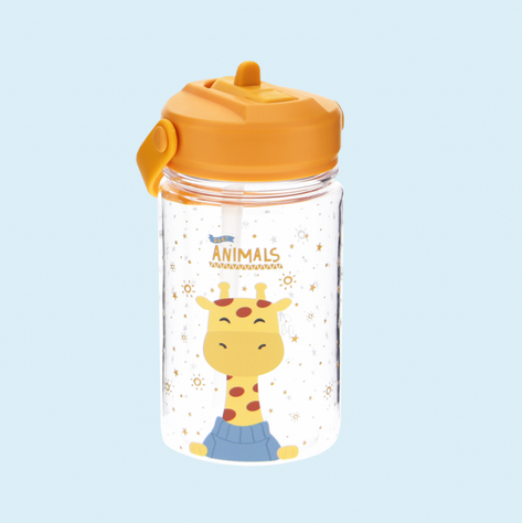 Garrafa Tritan 350ml com Adaptador e palinha  - Girafa
