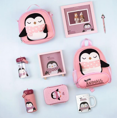 Garrafa Tritan 350ml com Adaptador e palinha  - Pinguim