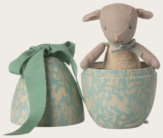 Ovo da Páscoa com Cordeiro Micro, Pequeno – Menta Dusty
