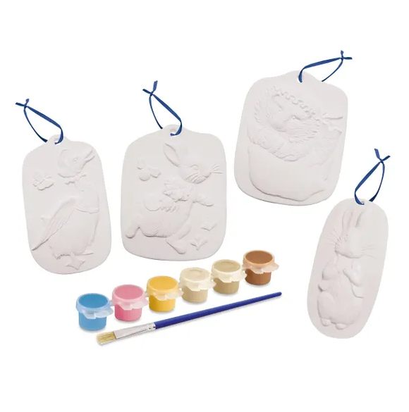 Kit de Arte de Páscoa com Tintas, Adesivos e ovos de gesso