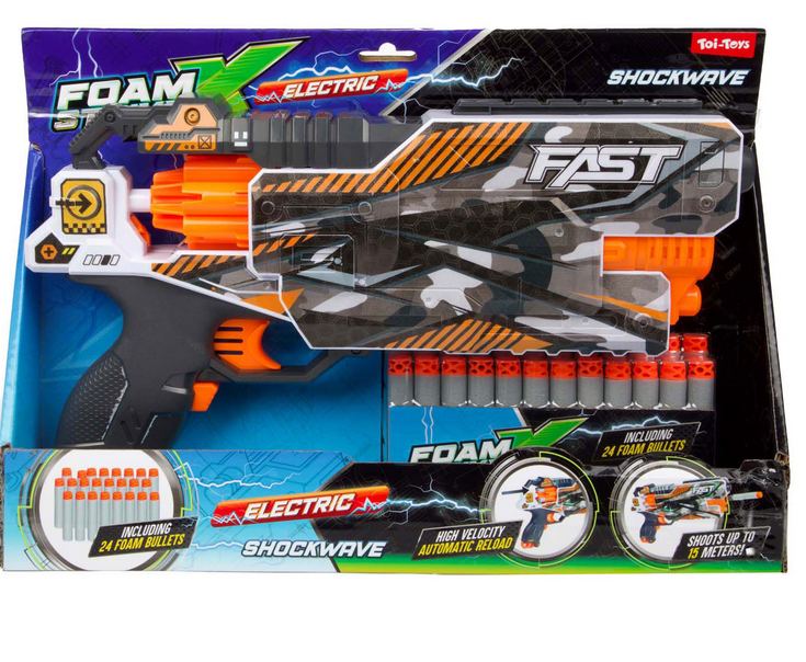Pistola de Tiro Foam Strikex -  24 Flechas de Espuma