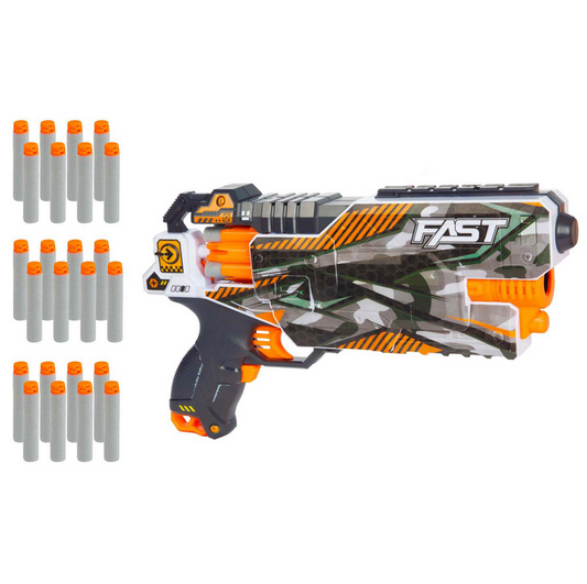 Pistola de Tiro Foam Strikex -  24 Flechas de Espuma