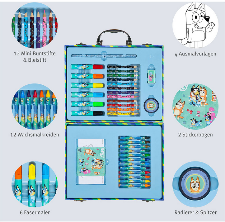 Coloring case Bluey - 38pcs