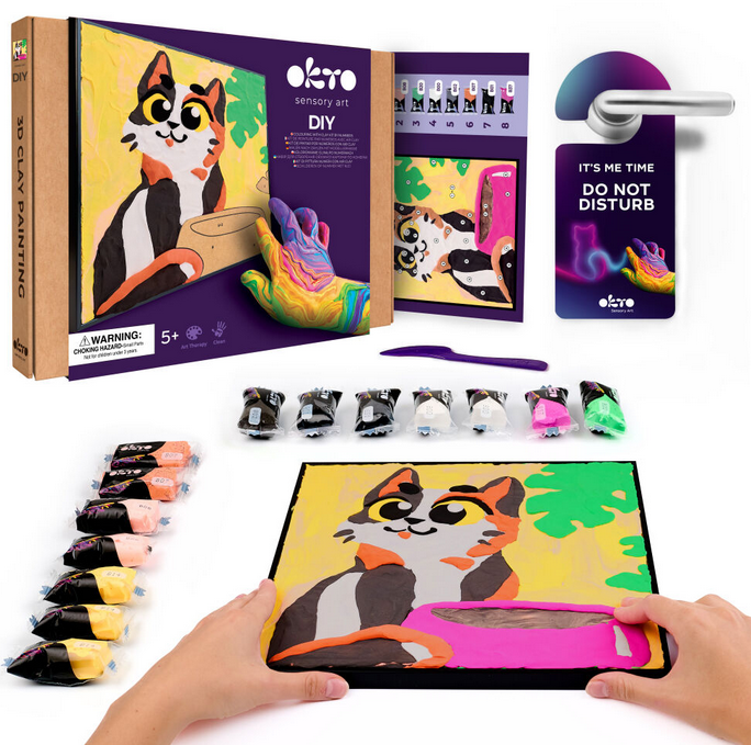 Okto - Set creativo 3D pinta c/numeros Gato