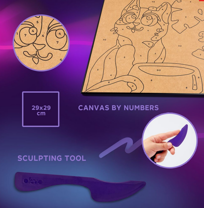Okto - Set creativo 3D pinta c/numeros Gato