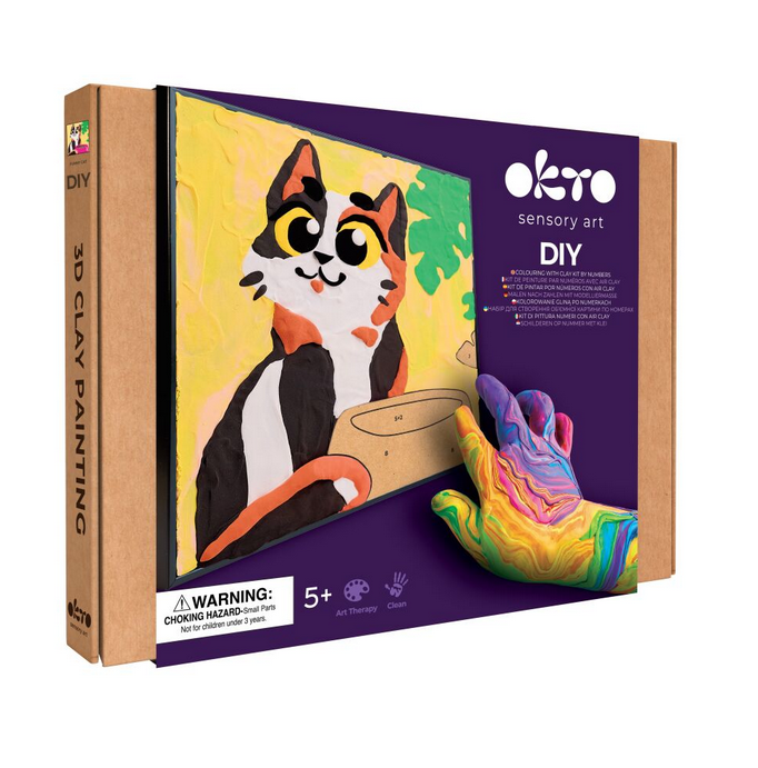 Okto - Set creativo 3D pinta c/numeros Gato