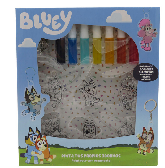 Conjunto de colorir Bluey, porta chaves decorativos
