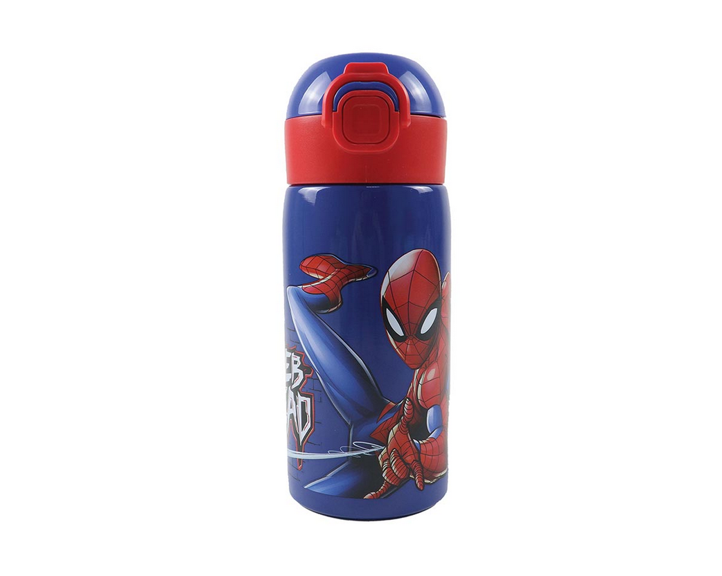 Garrafa Inox 500ml com palhinha - Spiderman