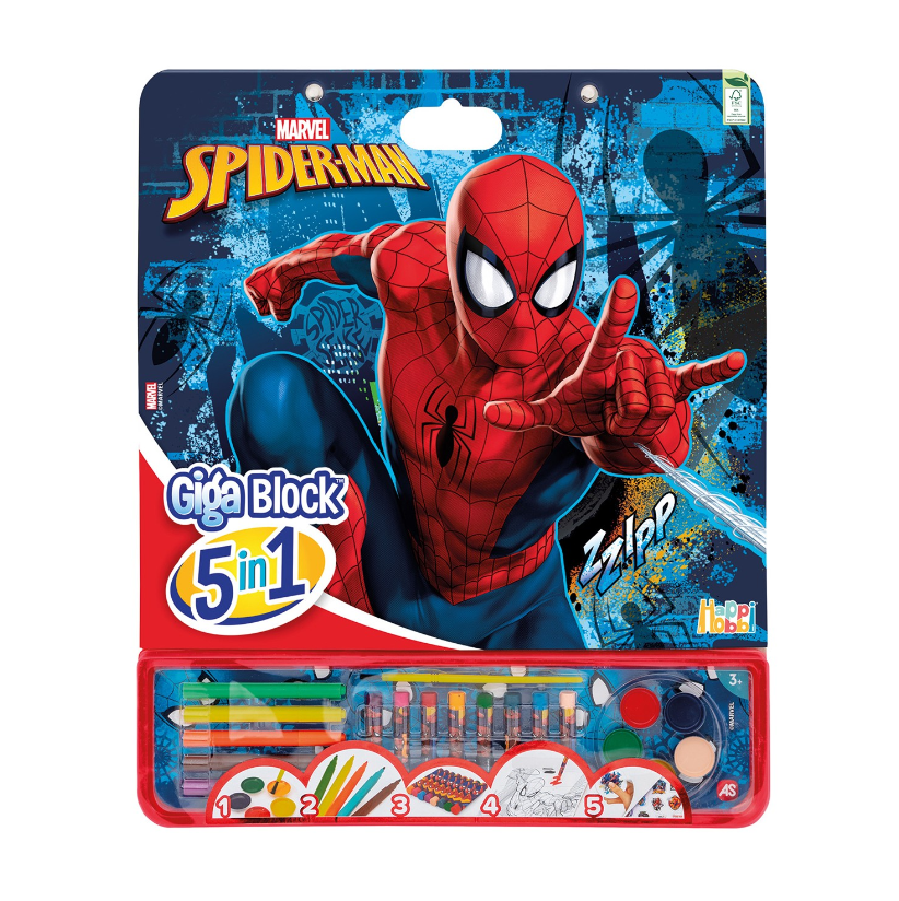 Bloco de Colorir gigante 5 em 1 - Homem Aranha
