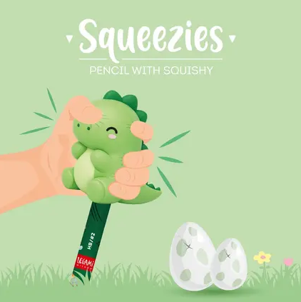 Lápis HB Squeezies - Dino