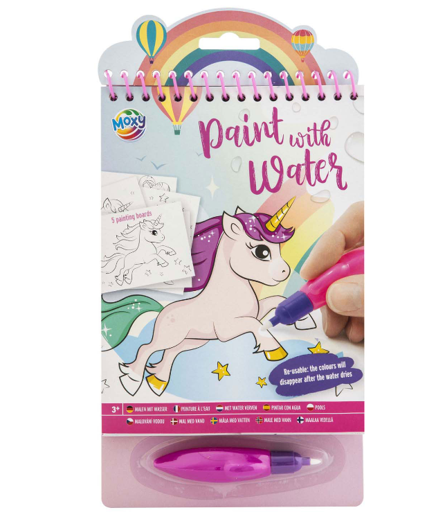 Livro de pintar com caneta de água - Unicornio