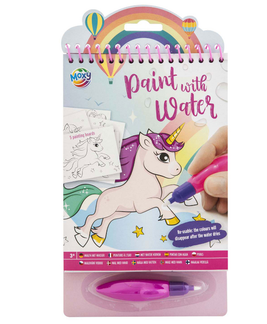 Livro de pintar com caneta de água - Unicornio