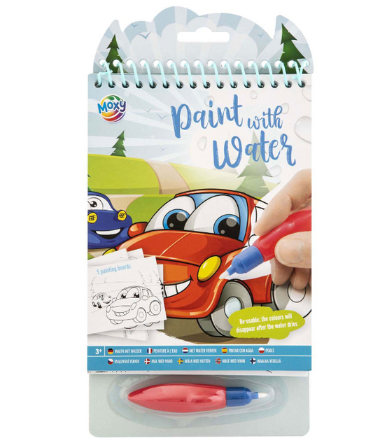 Livro de pintar com caneta de água - Veiculos