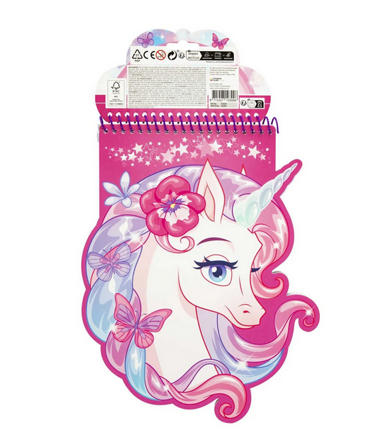 Livro de colorir com 5 marcadores - Unicornio