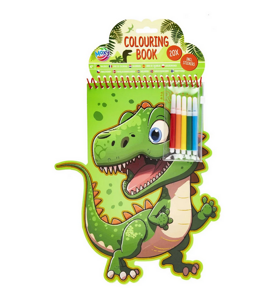 Livro de colorir com 5 marcadores - Dinossauro