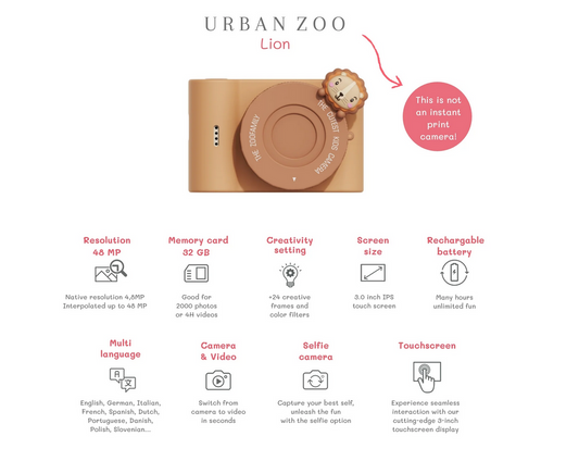 Máquina fotográfica Urban Zoo - Leão