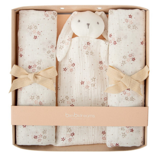 Kit de Duas Fraldas e Doudou - Stars Rosa