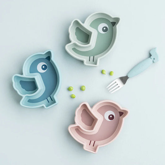 Plato Snack de Silicona Stick&Stay - Birdee - Verde