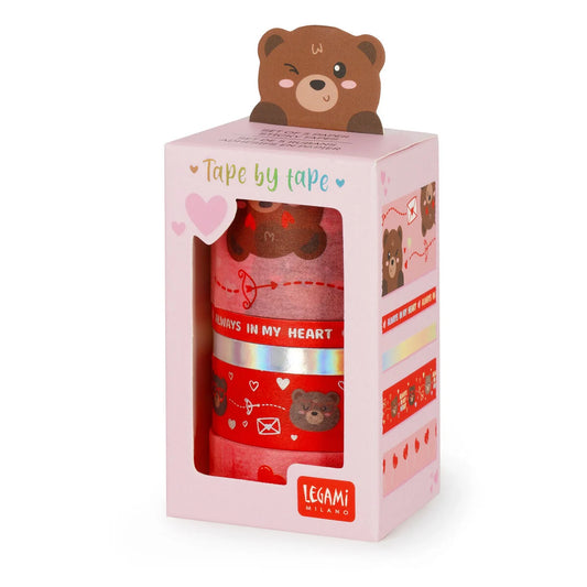 Conjunto de 5 fitas adesivas decorativas em papel - Urso