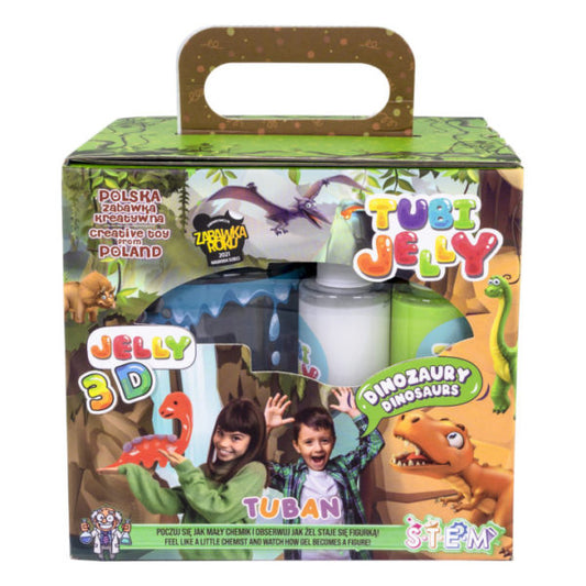 Kit Jelly com 6 cores e pequeno aquário – Dinossauros