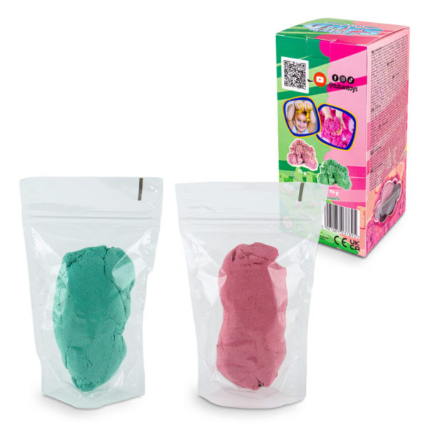 Kit Areia Cinética 2 x 70g - Rosa e Verde