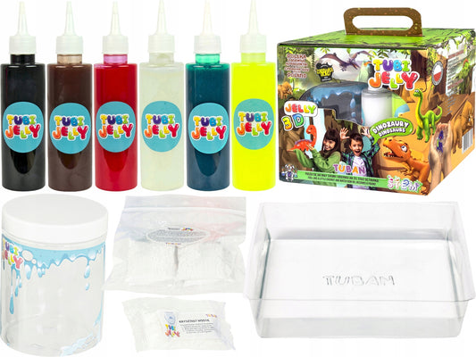 Kit Jelly com 6 cores e pequeno aquário – Dinossauros