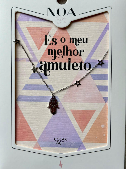 Collar Acero Plata - Eres Mi Mejor Amuleto