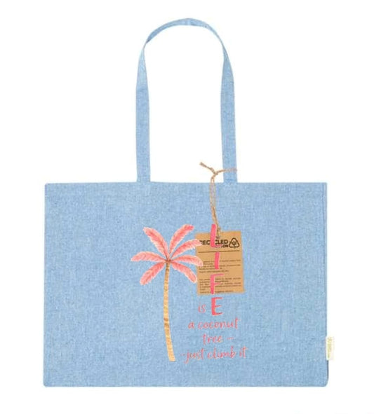 Tote Bag L - Life is a Coconut Tree-Just Climb It