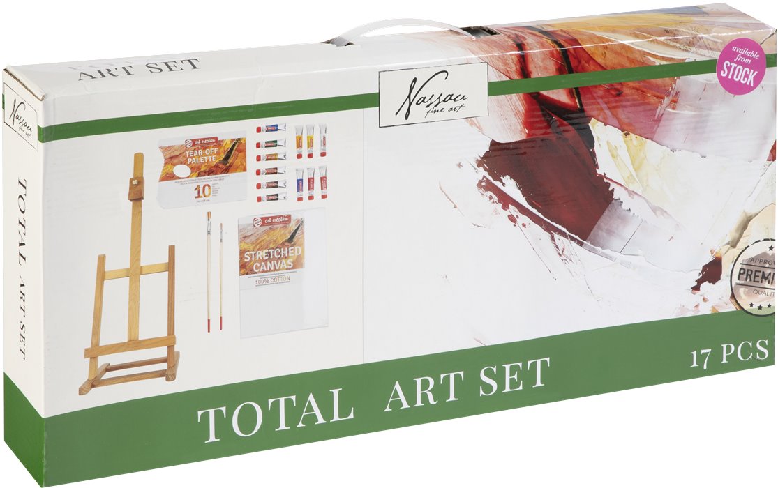 Conjunto de pintura com cavalete de mesa - 17 peças