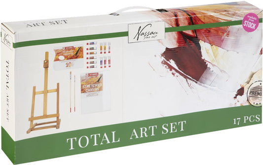 Conjunto de pintura com cavalete de mesa - 17 peças
