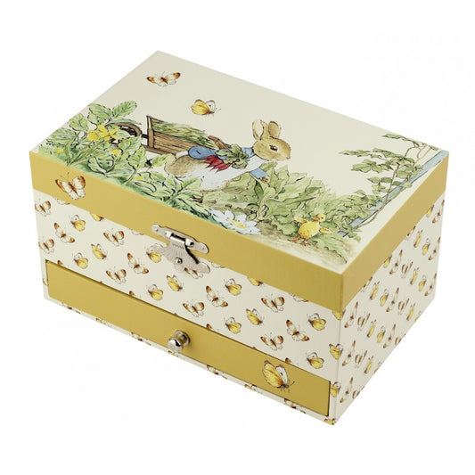 Caixa de Joias Musical Peter Rabbit - Borboletas Amarelas