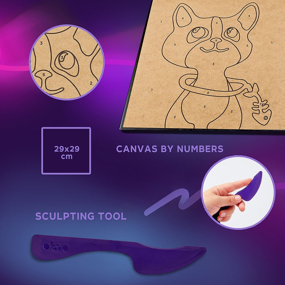 Okto - Set creativo 3D pinta c/numeros Gato
