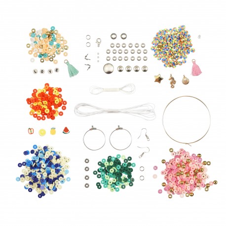 Kit fazer bijutaria com missangas - Heishi