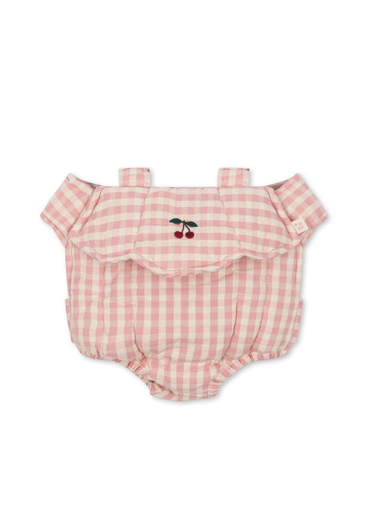 Marsúpio de bonecas - Powder pink check