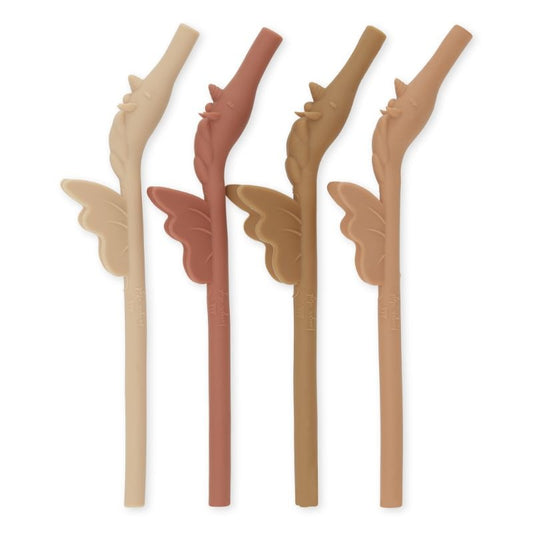 4 pack palhinhas silicone - Unicorn Rose mix