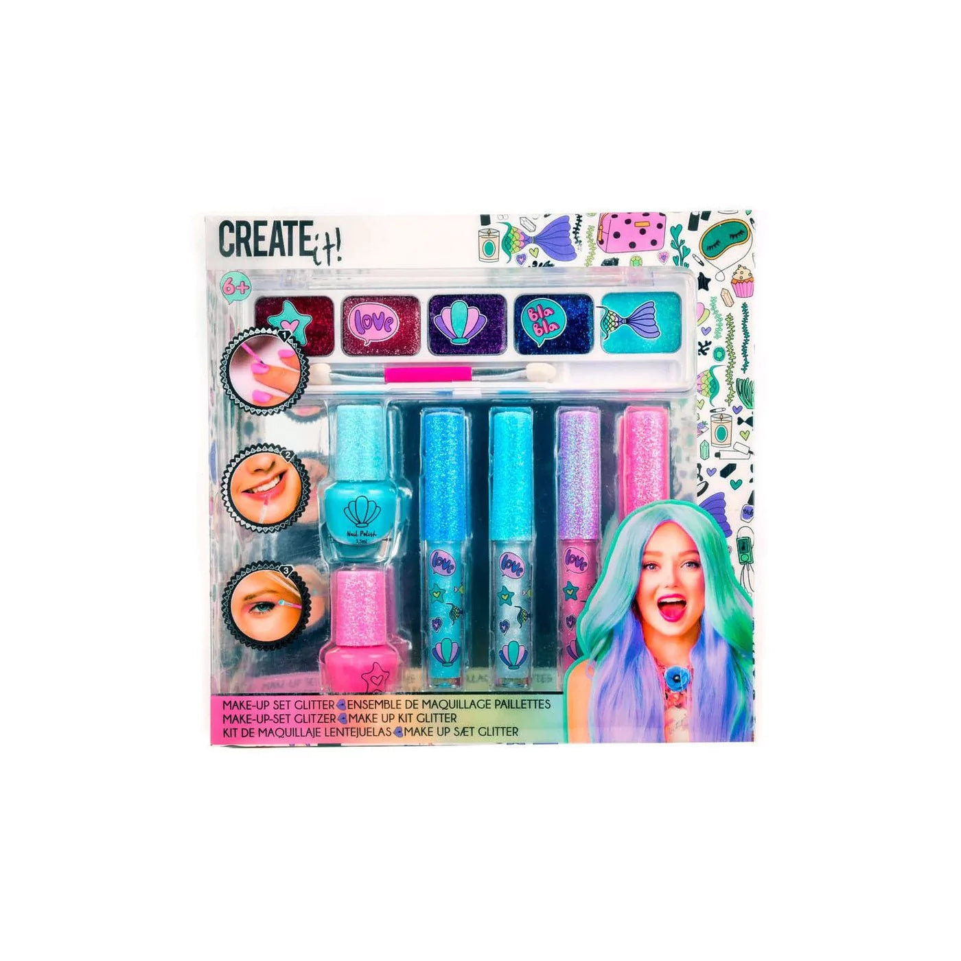 CREATE IT MAQUILHAGEM 7 PCS MERMAID