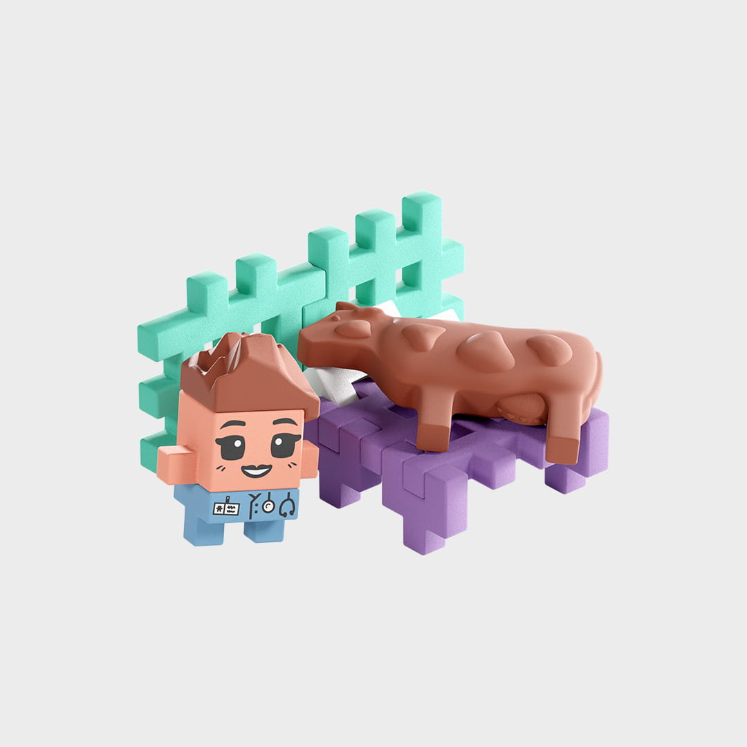 Casa da Senhora Veterinária 100pcs - Mini Waffle City