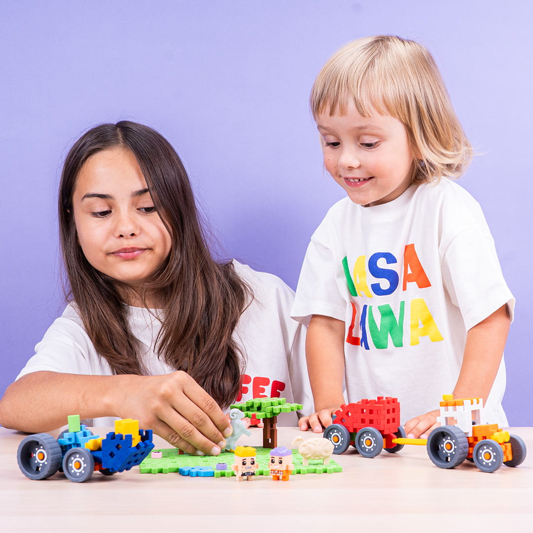 Tractores e o Pasto Glorioso 100pcs - Mini Waffle City