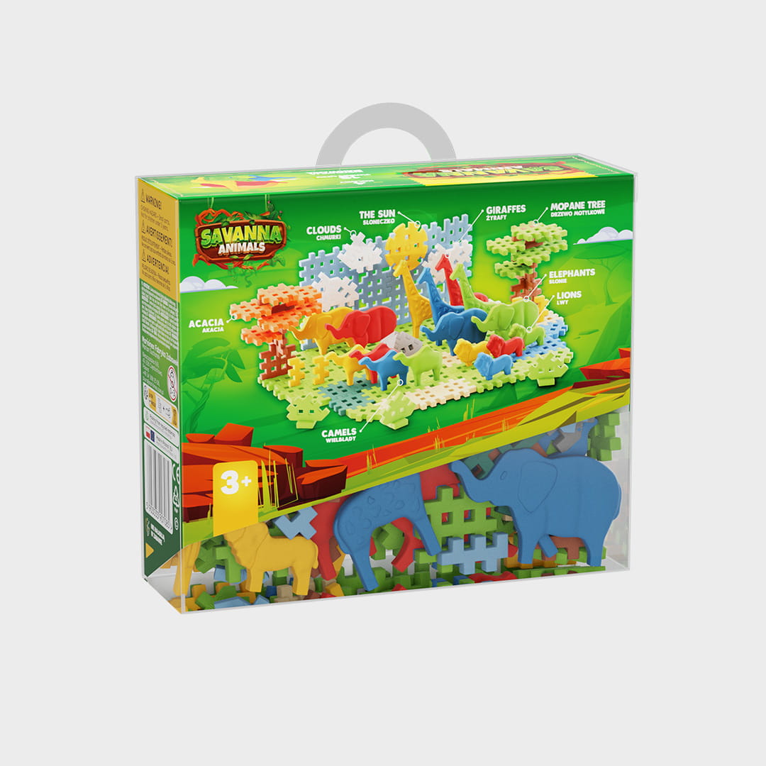 Animais Savanna 100pcs - Mini Waffle