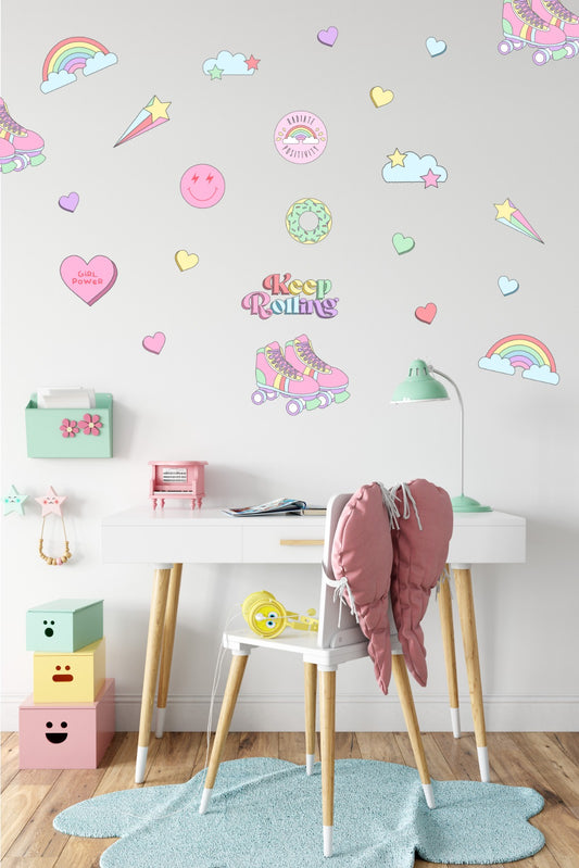 Wallstickers Patins keep rolling