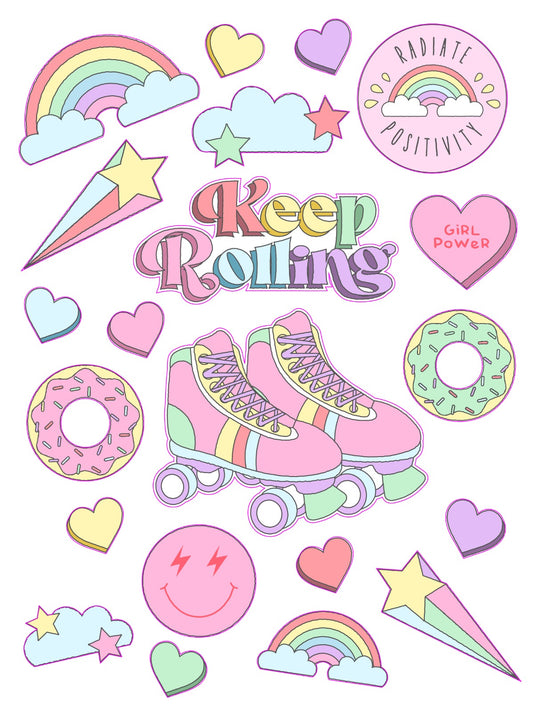 Wallstickers Patins keep rolling