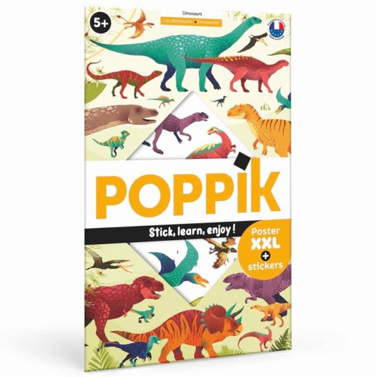 Poppik poster + autocolantes - Dinossauros