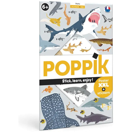 Poppik poster + autocolantes - Tubarões