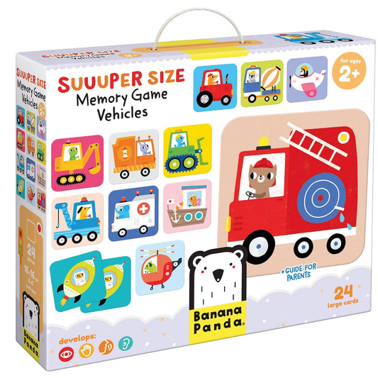 Super size memory game vehicles 2+