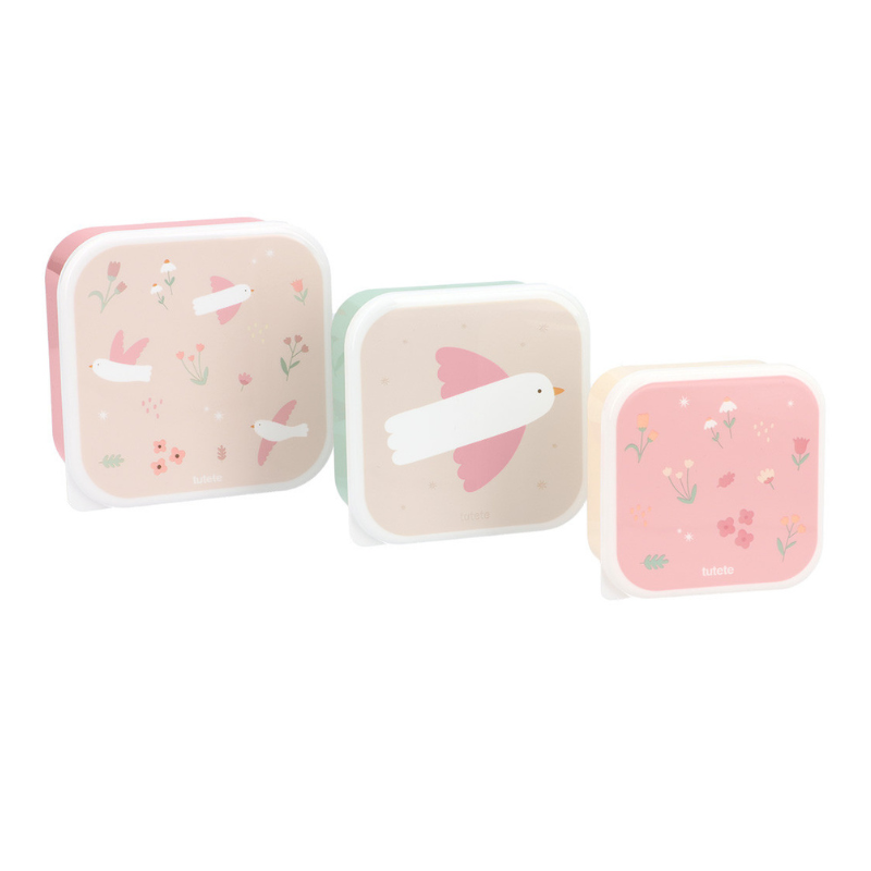 Conjunto de 3 Lancheiras - Blossom Birds