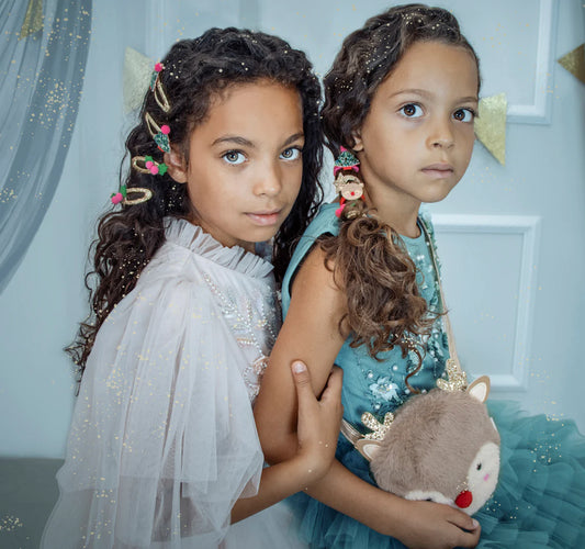 Ganchos de cabelo Xmas tree glitter clips