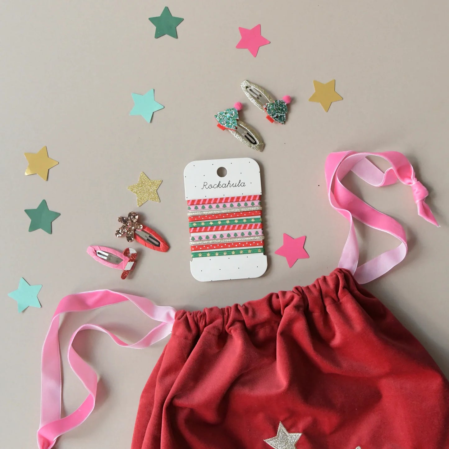 Ganchos de cabelo Xmas tree glitter clips