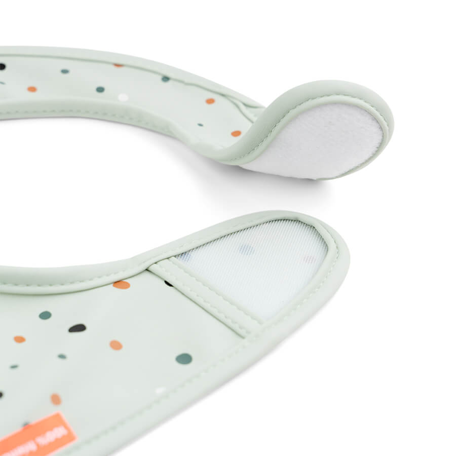 Pack de 2 babetes com velcro Croco verde